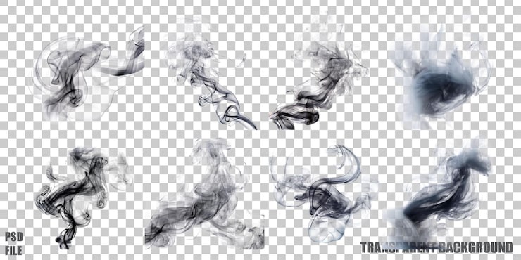 PSD gratuito elementi di fumo per sfondi ed effetti creativi