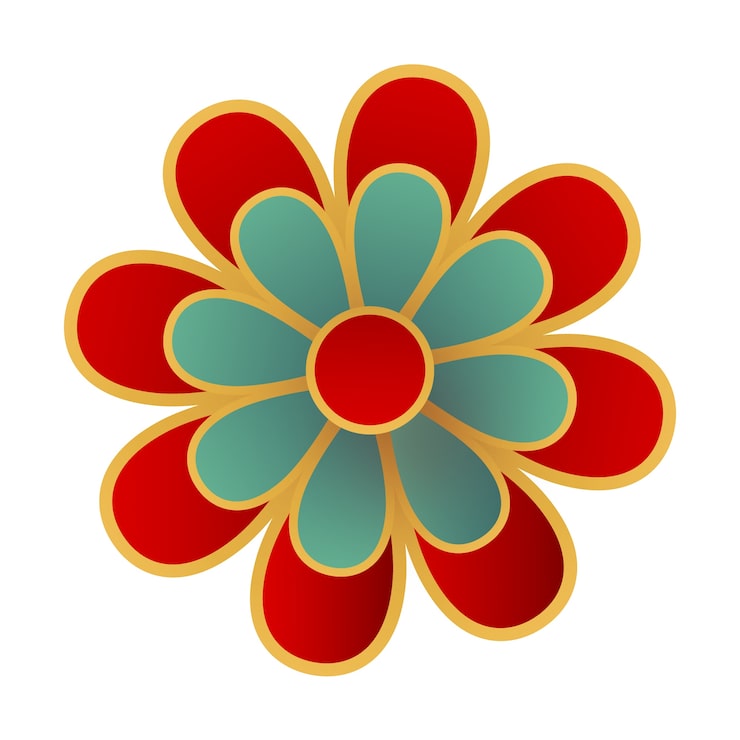 PSD gratuito elemento floral chino aislado