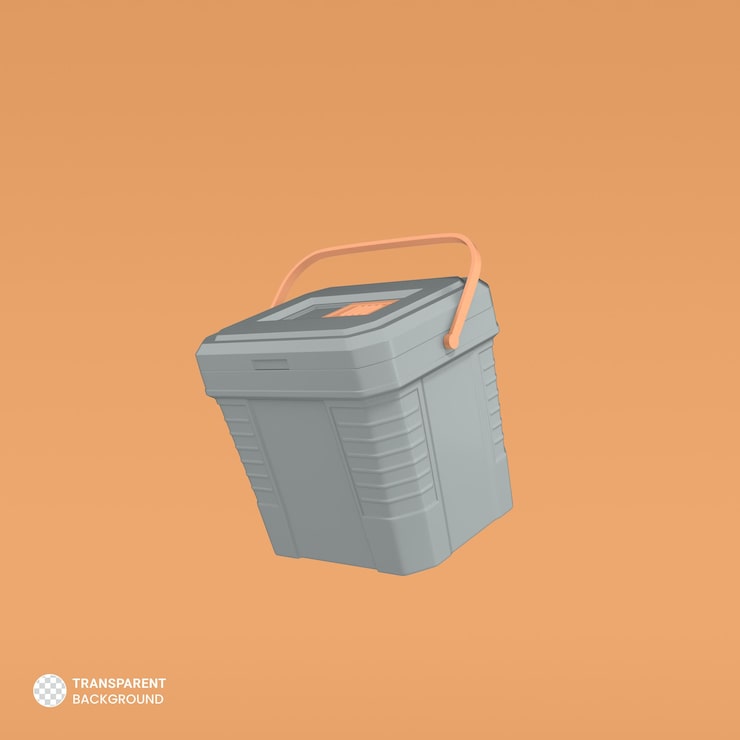 PSD gratuito enfriador de hielo de plástico caja de almacenamiento en frío icono aislado 3d render
