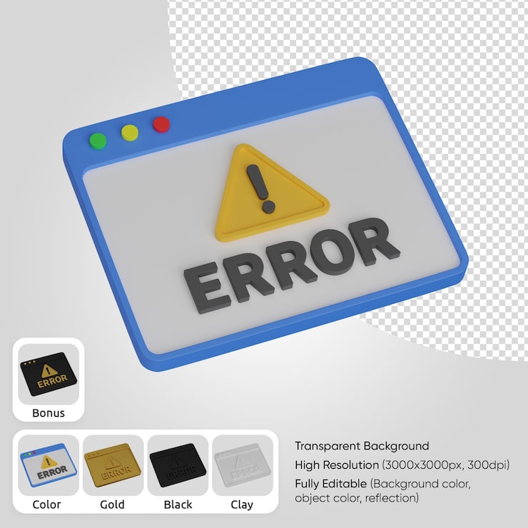 PSD gratuito error web 3d