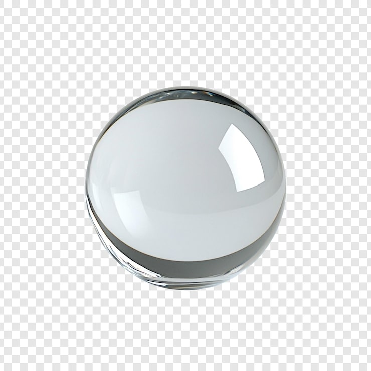 PSD gratuito esfera de cristal clara una representación en 3d de una bola de vidrio perfecta