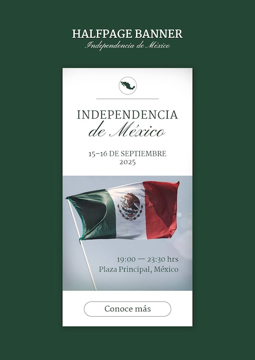 PSD gratuito estandarte del día de la independencia de méxico