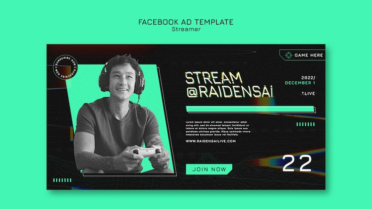 Gratis PSD facebook-sjabloon voor streamingconcept