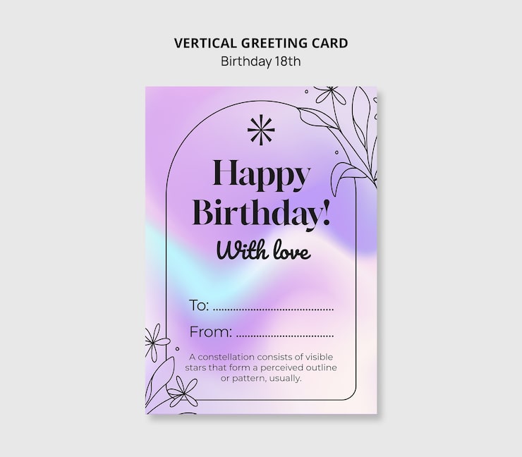 PSD gratuito feliz cumpleaños 18 tarjeta de felicitación con amor
