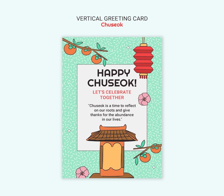 PSD gratuito feliz tarjeta de felicitación chuseok