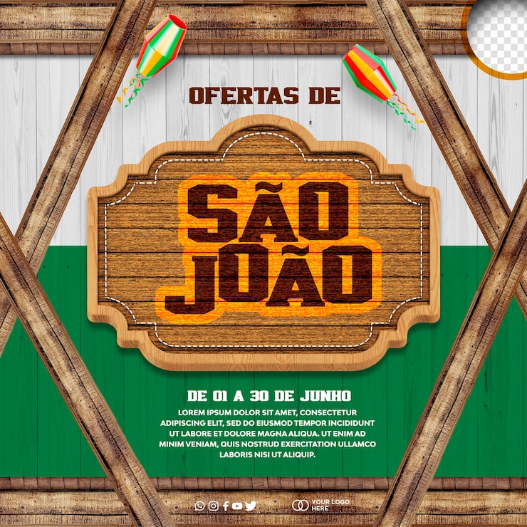 PSD gratuito festa junina logo 3d sao joao in brasile per la composizione