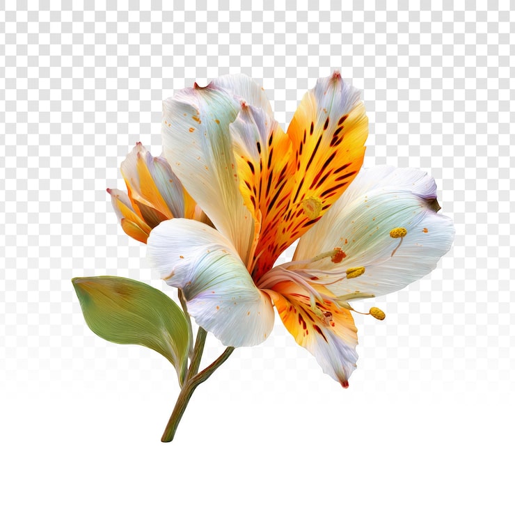PSD gratuito flor de alstroemeria aislada sobre fondo transparente