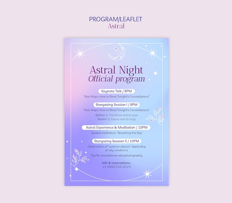 PSD gratuito folleto oficial del programa noche astral