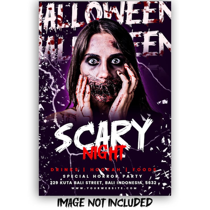 PSD gratuito folleto de plantilla de fiesta de noche de halloween psd