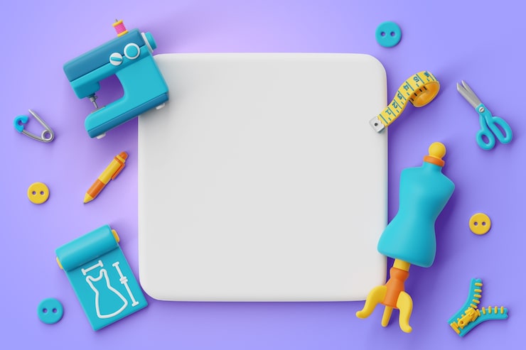 PSD gratuito fondo de banner en blanco de costura 3d