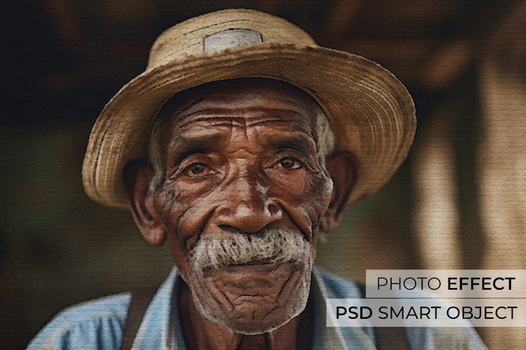 Gratis PSD foto-effect van gedrukte stoffen