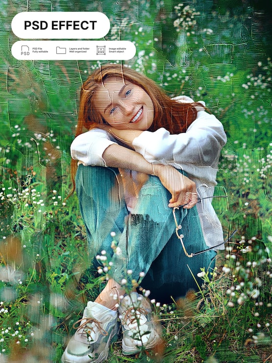 Gratis PSD foto-effect van verf