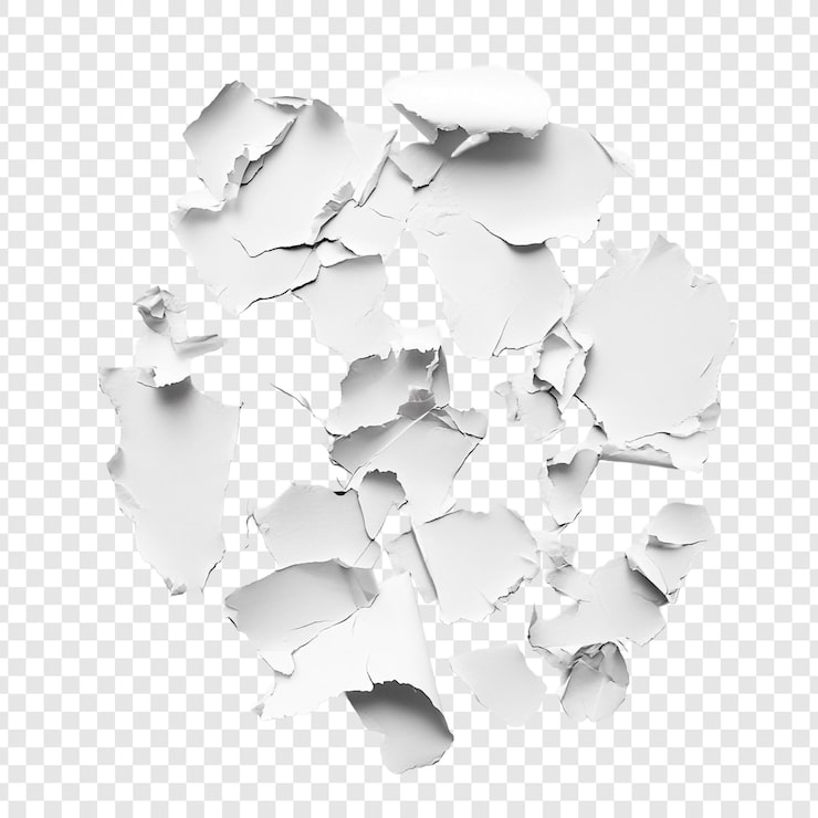 PSD gratuito fragmentos de papel rasgados de textura blanca
