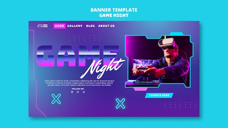 Gratis PSD game night sjabloonontwerp