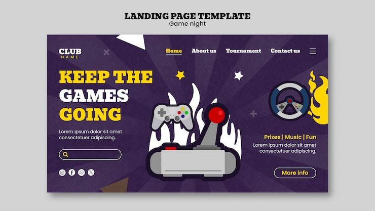 Gratis PSD game night sjabloonontwerp