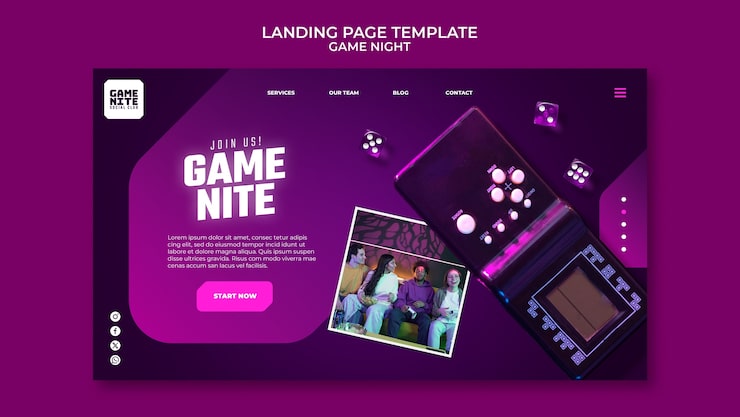 Gratis PSD game night sjabloonontwerp