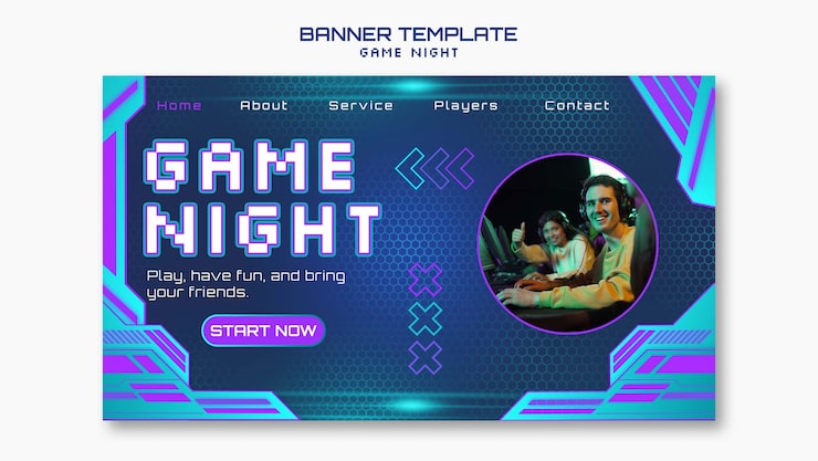 Gratis PSD game night sjabloonontwerp