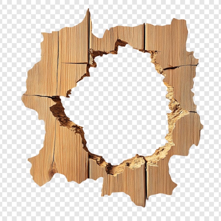 Gratis PSD gaten in houten planken een onregelmatig gestructureerd frame