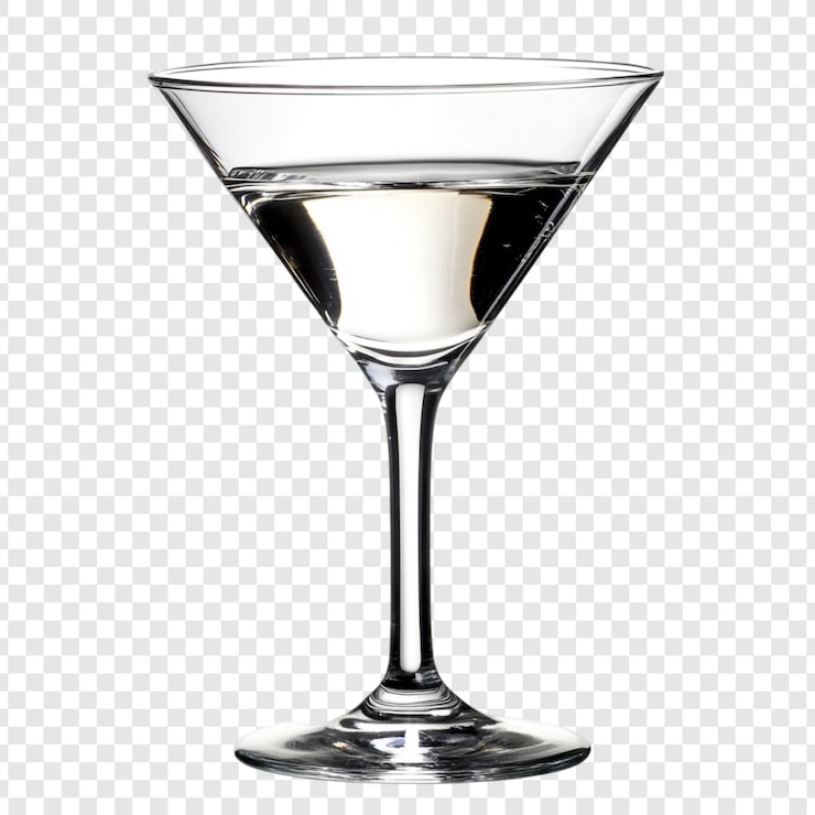 PSD Gratis gelas martini sebening kristal gambar yang menyegarkan