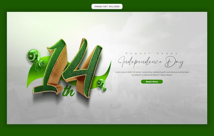 Gratis PSD gelukkige onafhankelijkheidsdag pakistan web banner sjabloon