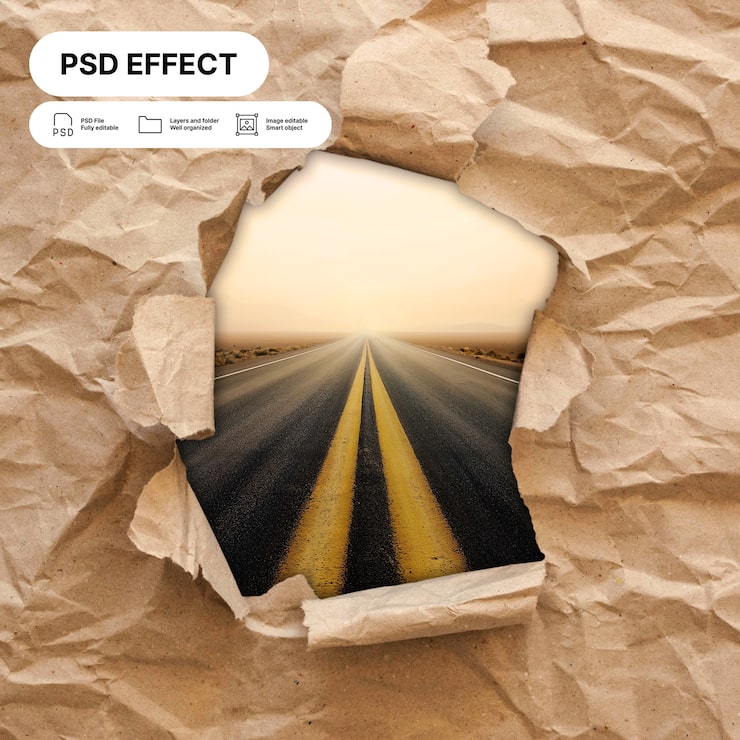 Gratis PSD gescheurd papier foto-effect