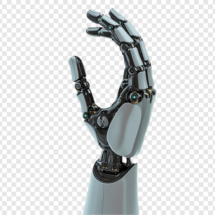 PSD gratuito gesto robótico de la mano un diseño metálico futurista