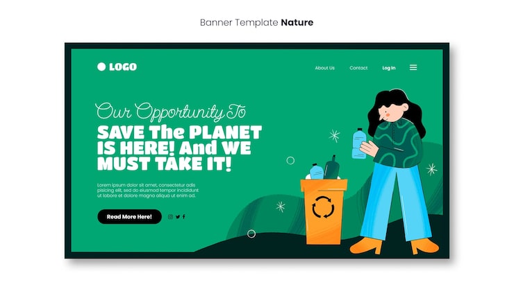 PSD gratuito guarde la plantilla de página de destino del evento ambiental del planeta