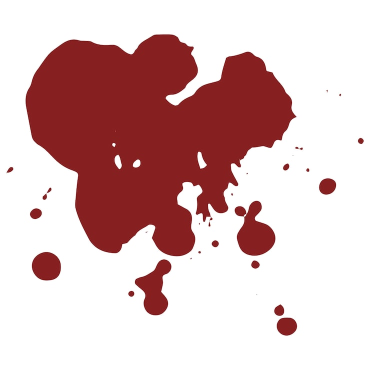PSD gratuito se ha aislado una salpicadura de sangre extraída a mano.