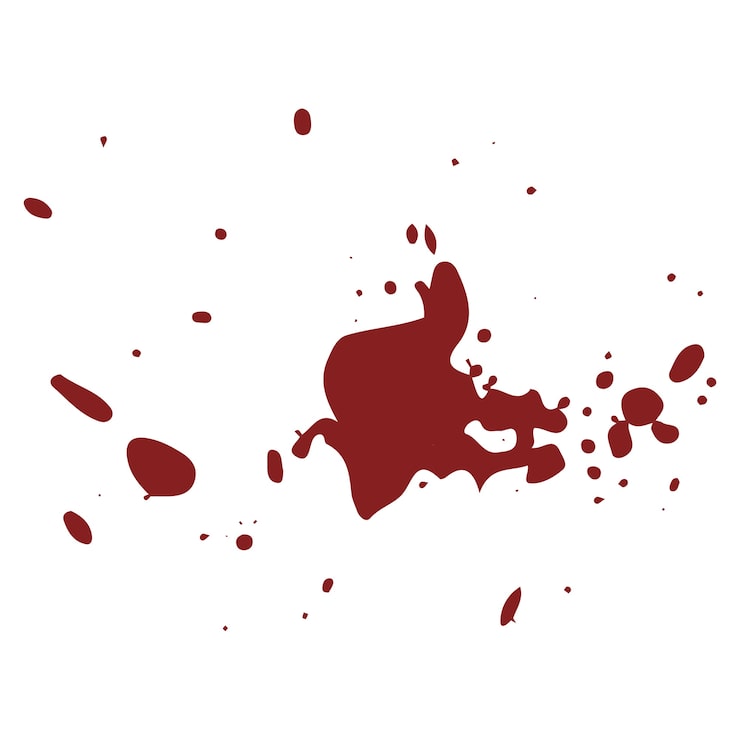 PSD gratuito se ha aislado una salpicadura de sangre extraída a mano.