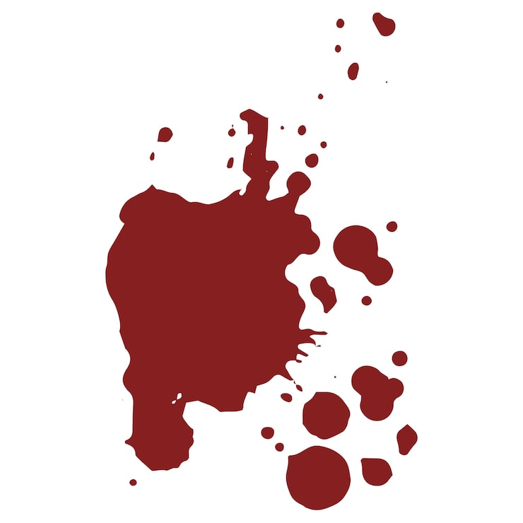 PSD gratuito se ha aislado una salpicadura de sangre extraída a mano.