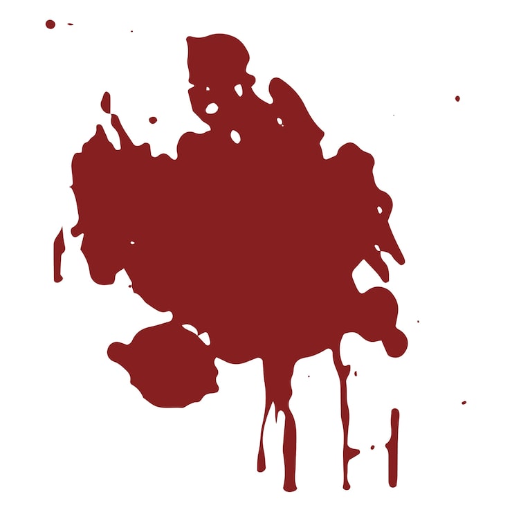 PSD gratuito se ha aislado una salpicadura de sangre extraída a mano.