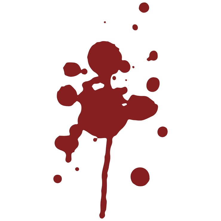 PSD gratuito se ha aislado una salpicadura de sangre extraída a mano.