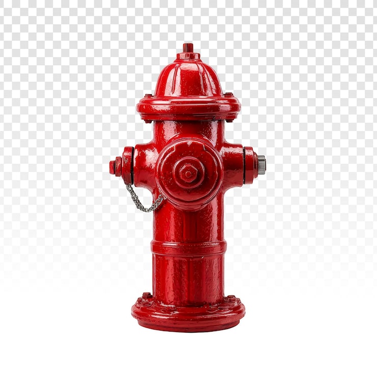 PSD gratuito hidrante de incendios rojo vibrante aislado sobre fondo transparente