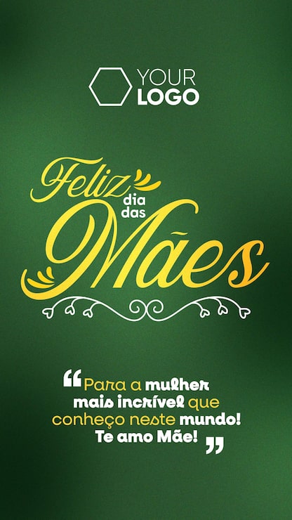 PSD gratuito historias de plantillas de redes sociales feliz día de la madre con fondo verde