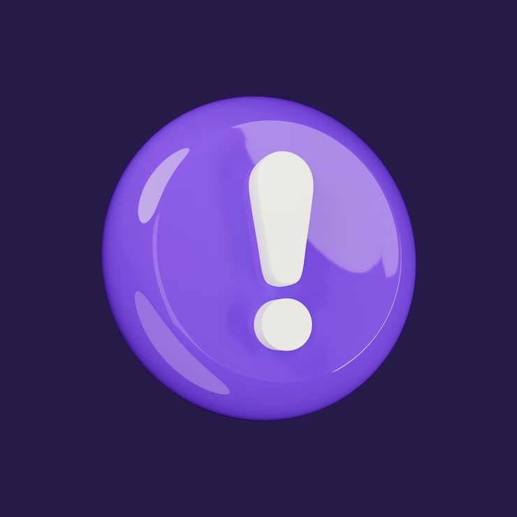 PSD gratuito icono 3d de punto de exclamación de dibujos animados