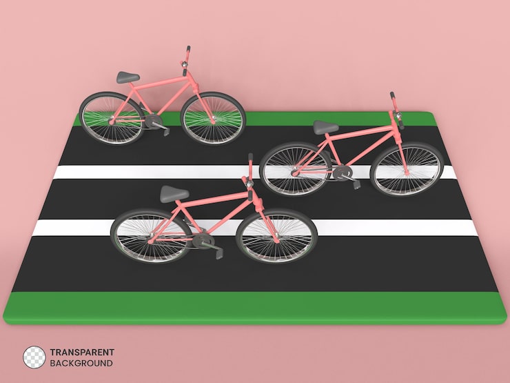 PSD gratuito icono de bicicleta aislado 3d render ilustración