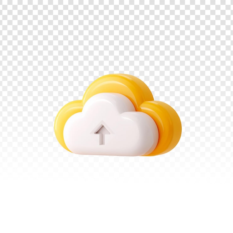 PSD gratuito icono de carga de nubes en 3d