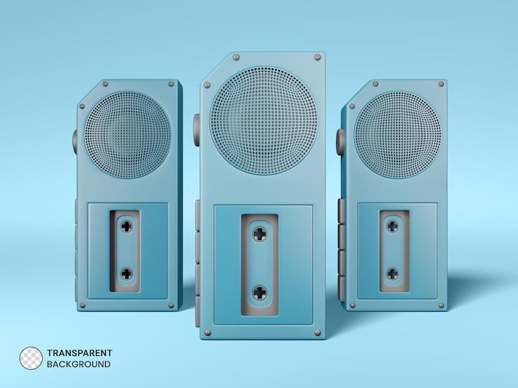 PSD gratuito icono de cinta de casete retro render 3d aislado