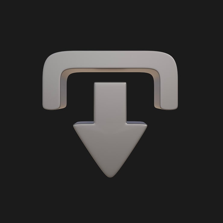 PSD gratuito icono de descarga renderizado en 3d
