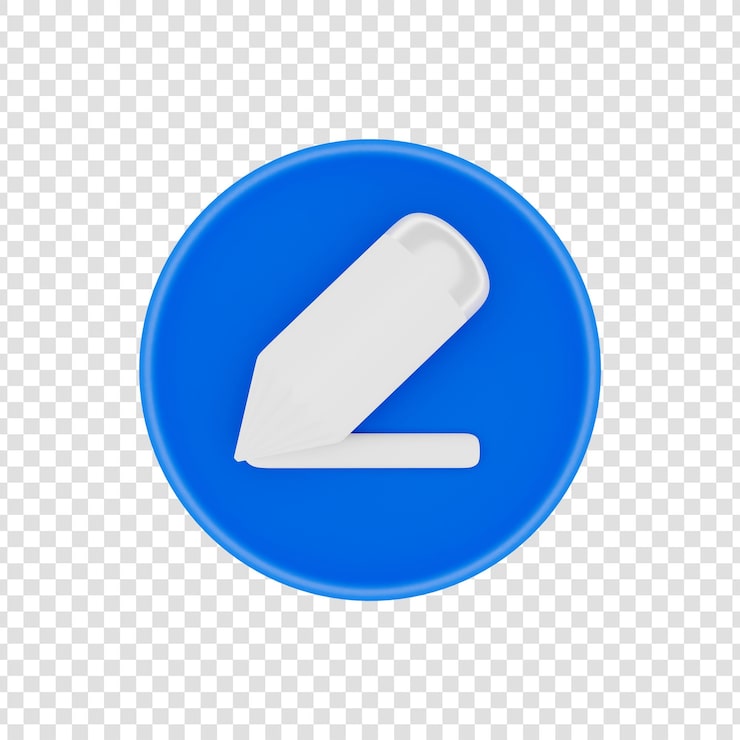 PSD gratuito icono de edición 3d círculo azul con lápiz