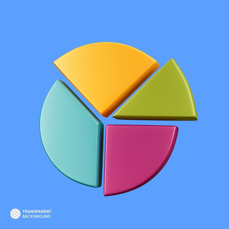 PSD gratuito icono de gráfico circular aislado 3d renderizar ilustración
