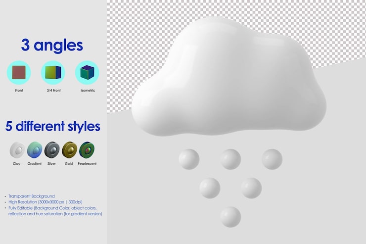 PSD gratuito icono de nieve 3d