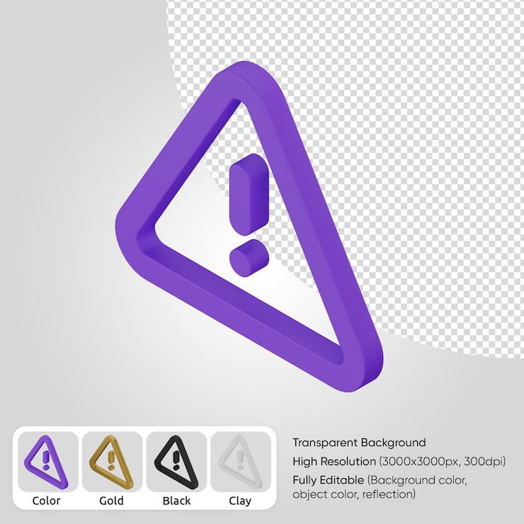 PSD gratuito icono de peligro 3d