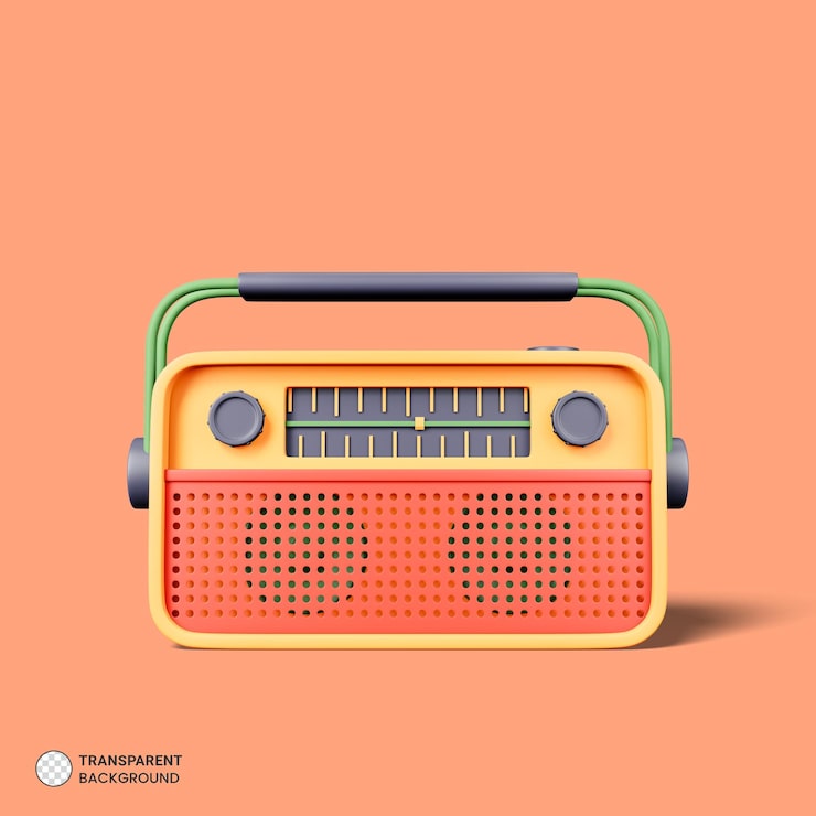 PSD gratuito icono de radio portátil de renderizado 3d