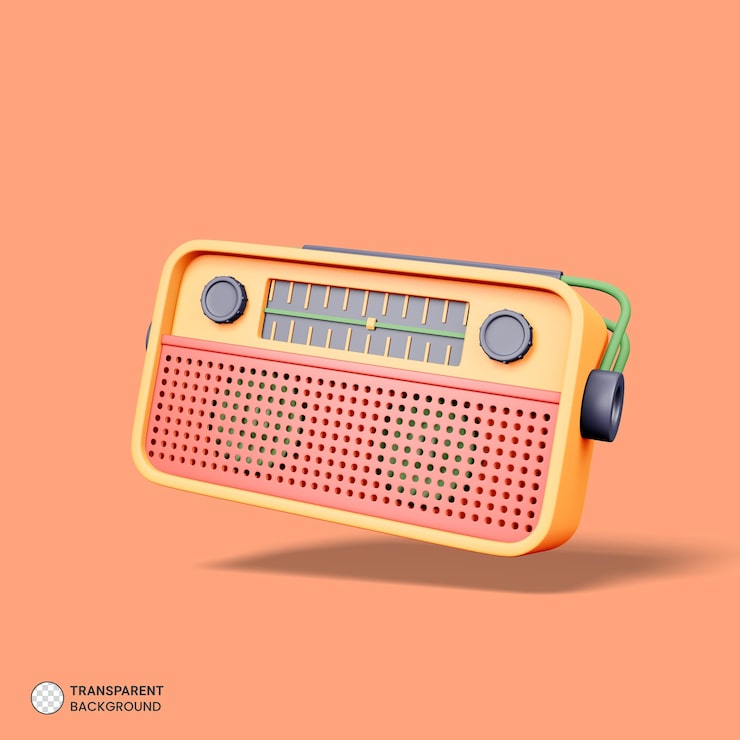 PSD gratuito icono de radio portátil de renderizado 3d
