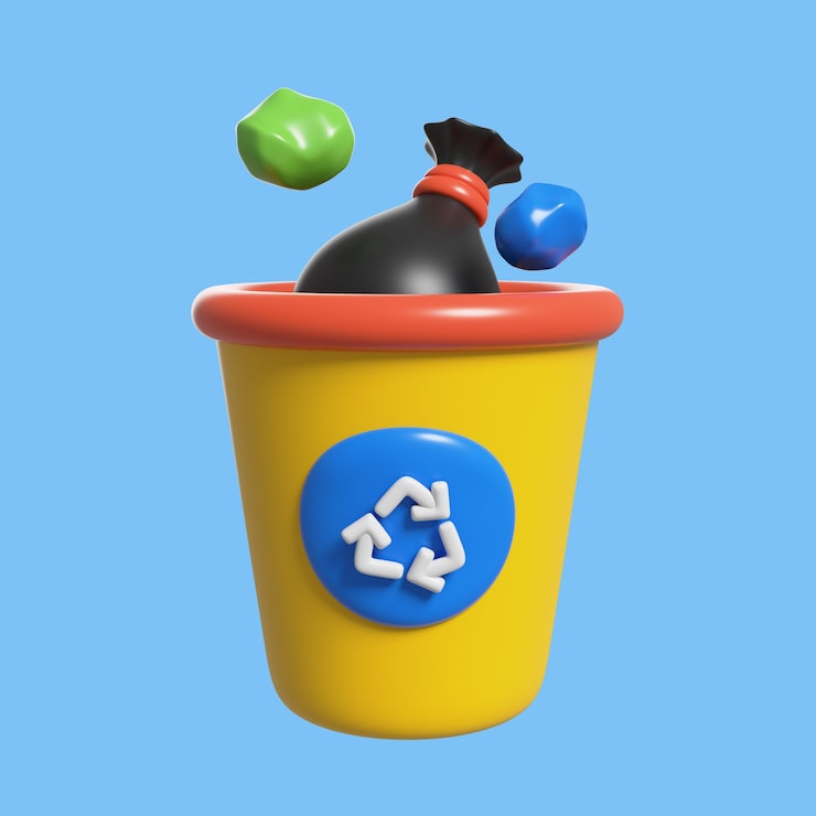 PSD gratuito icono de reglas 3d con basura