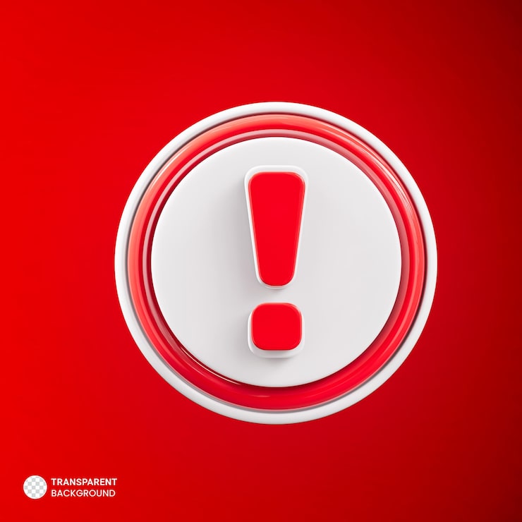 PSD gratuito icono de signo exclamatorio aislado 3d render ilustración