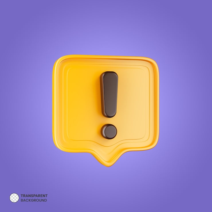 PSD gratuito icono de signo exclamatorio aislado 3d render ilustración
