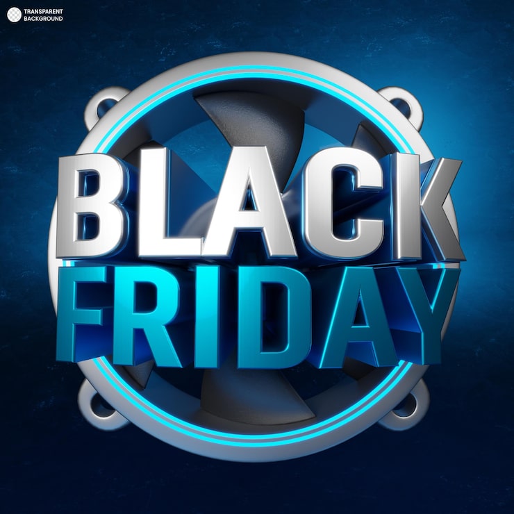 PSD gratuito el icono del viernes negro 3d muestra la ilustración