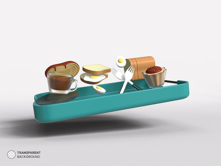 PSD Gratis ikon item sarapan terisolasi render 3d ilustrasi